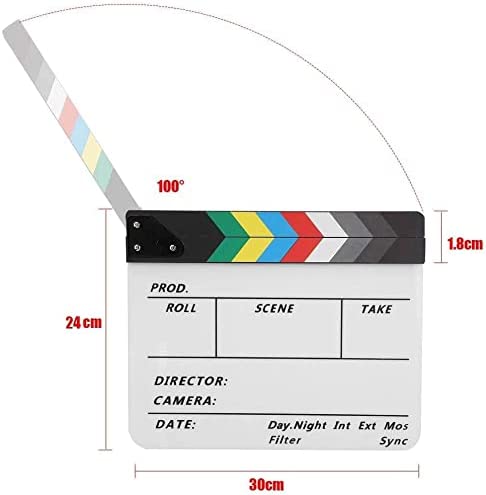 Claqueta Cine Profesional, Tablilla de Película Director de Acrílico 30 x 24cm